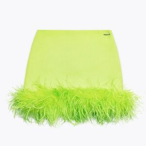 Taglioni Wool Blend Feathers Fitted Skirt In Neon Green - Perfect for Christmas!